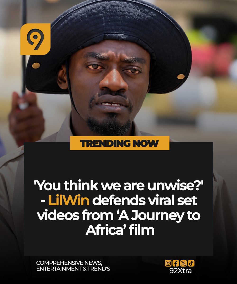 92Xtra's tweet photo. LilWin has responded to the viral behind-the-scenes videos from A Journey to Africa, defending the film’s production and dismissing suggestions that the scenes were poorly made.

#92Xtra #LilWin #AJourneyToAfrica #GhanaMovies #GhanaEntertainment #EntertainmentNews #GhanaNews https://t.co/O0vFZnFewB
