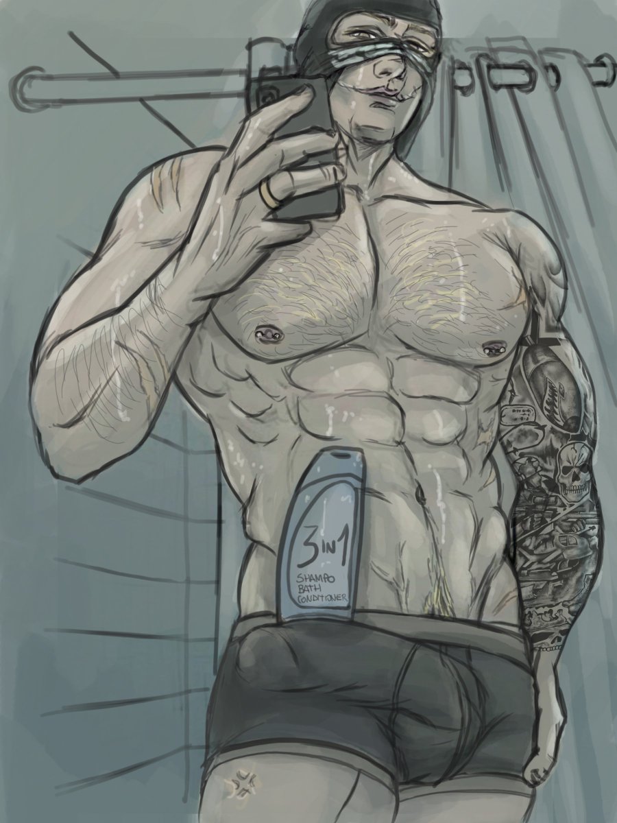 RicercaMis's tweet photo. I couldn't resist the shampoo trend 🤣🧴🍆
Ghost has finished his 3in1, he sends a selfie to Johnny to buy it
#simonghostriley #ghoap #ghostcod https://t.co/8ajooZaHhM