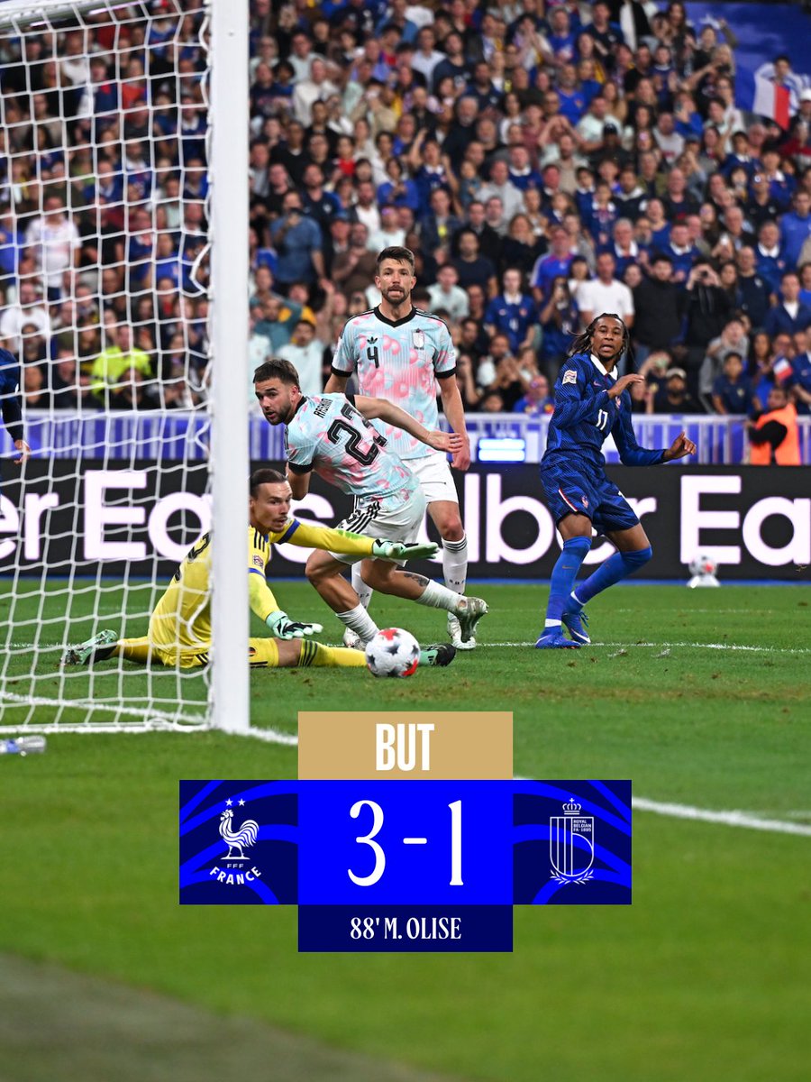 equipedefrance's tweet photo. ET DE 3 !!! MICHAEL !!! 😍💙

10e but en 29 sélections 🔥

🇫🇷3-1🇧🇪 l #FRABEL https://t.co/VdBE3PEpQX