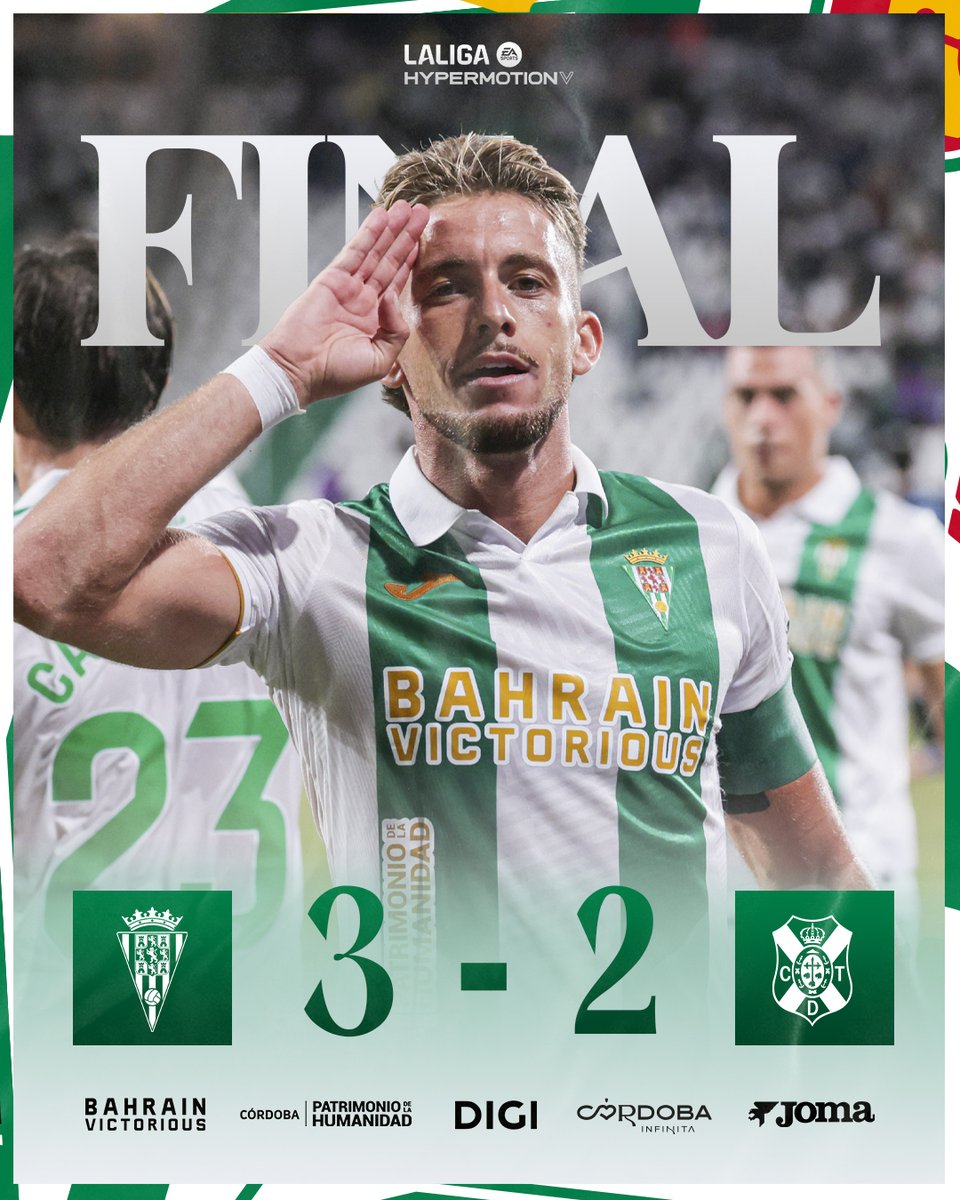 CordobaCF_ofi's tweet photo. 🏁 ¡Finaaal del partido!

⚽️ Eder García
⚽️ Percan
⚽️ Isma Ruiz

#CórdobaTenerife 3-2 (90'+) https://t.co/7Nlnd114to