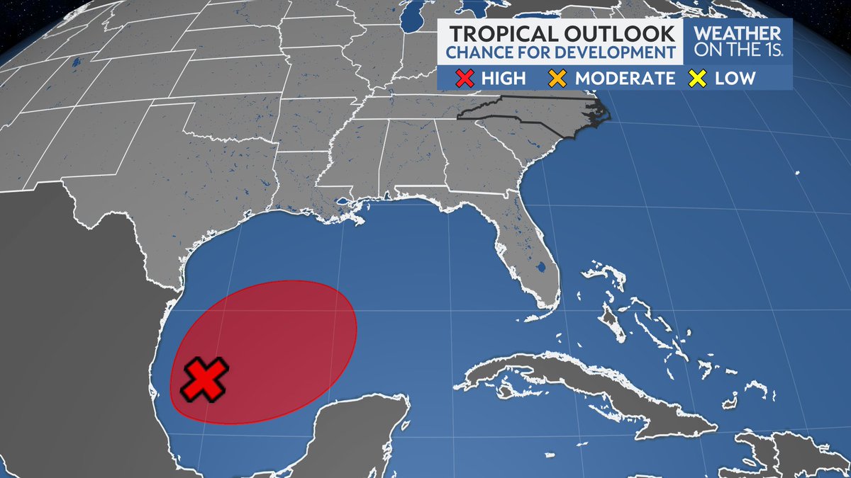 GStephenson_Wx's tweet photo. All eyes in the western Gulf of Mexico...
Models are indicating that moisture from, whatever this becomes, will find its way to North Carolina by the weekend.
Could be a good opportunity for some needed rain.
#SpectrumNews1 #ncwx #NHC #NOAA https://t.co/3IYhlWUGZZ