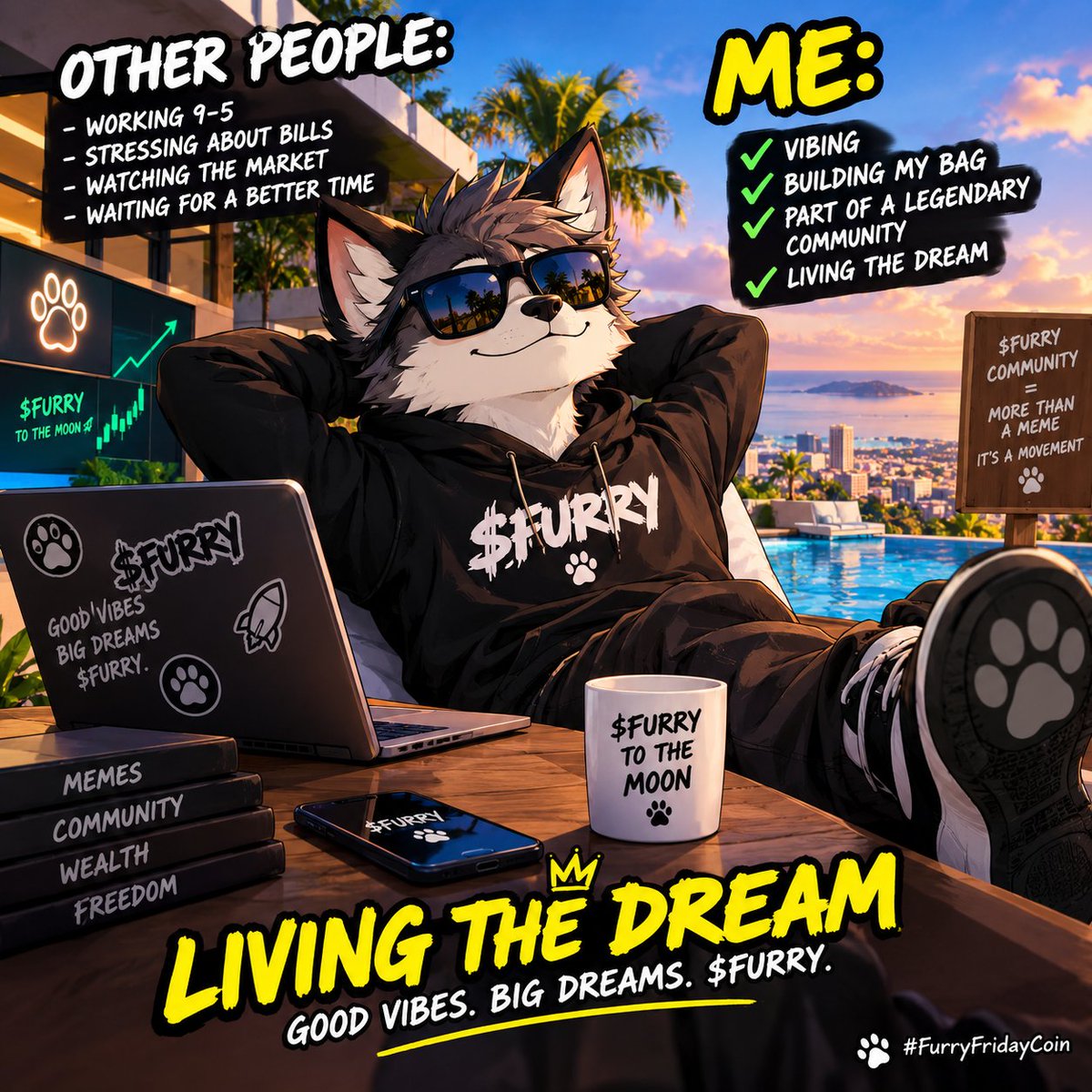 PhilFi_'s tweet photo. Everyone is waiting for the perfect moment.

Me? I’m already living the dream. 🐾😎

Good vibes. Big dreams. One furry community.

$FURRY isn’t just a meme. It’s a lifestyle. 🚀

@FurryFridayCoin

#FurryFridayCoin #FURRY https://t.co/0e1szQ4hpg