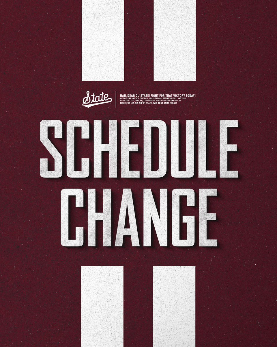 HailStateBB's tweet photo. Because of impending tropical weather, our exhibition game in Biloxi with Auburn is moving to Thursday at 6 p.m. CT. 

Our exhibition with Southern Miss on Saturday is canceled.

More information ⬇️

🔗:  https://t.co/rQmLwwnb2p https://t.co/3WFGs3A0g1