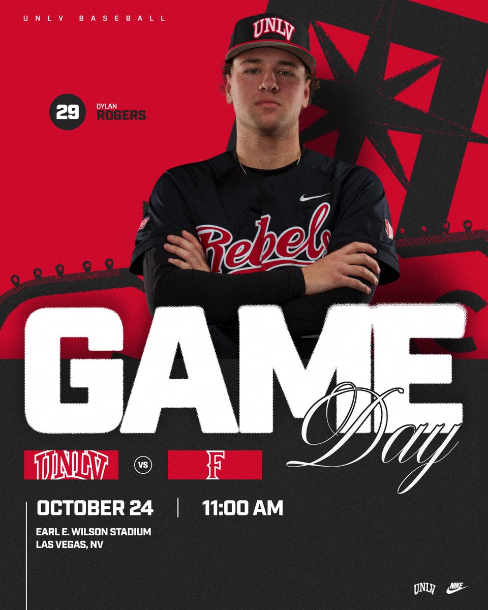 unlvbaseball's tweet photo. 𝐁𝐀𝐓𝐓𝐋𝐄 𝐖𝐈𝐓𝐇 𝐓𝐇𝐄 𝐓𝐈𝐓𝐀𝐍𝐒 🤩
🆚 Cal State Fullerton
⏰ 11 AM
⚾️ 16 Innings
🏟 Earl E. Wilson Stadium
📍 Las Vegas
#BEaREBEL https://t.co/RDVzHhjEDY