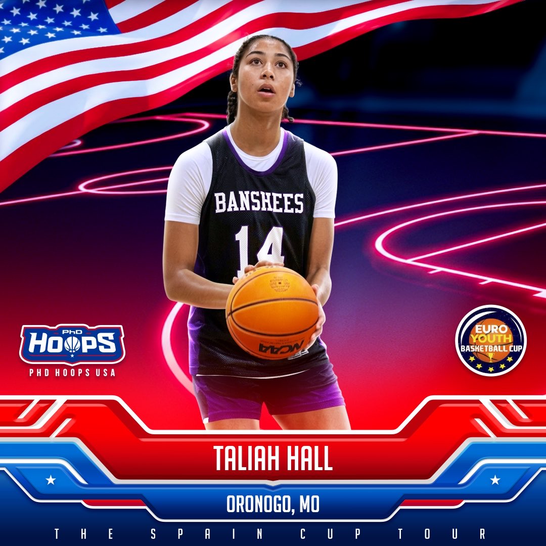 PhDHoops's tweet photo. We’re fired up to welcome TALIAH HALL (MO) to our U16 Girls Team heading to the 2027 Euro Youth Basketball Cup in Spain! 🇺🇸🏀 #RepTheUSA #GoForGold #PhDHoopsUSA https://t.co/UOWkROWtA7
