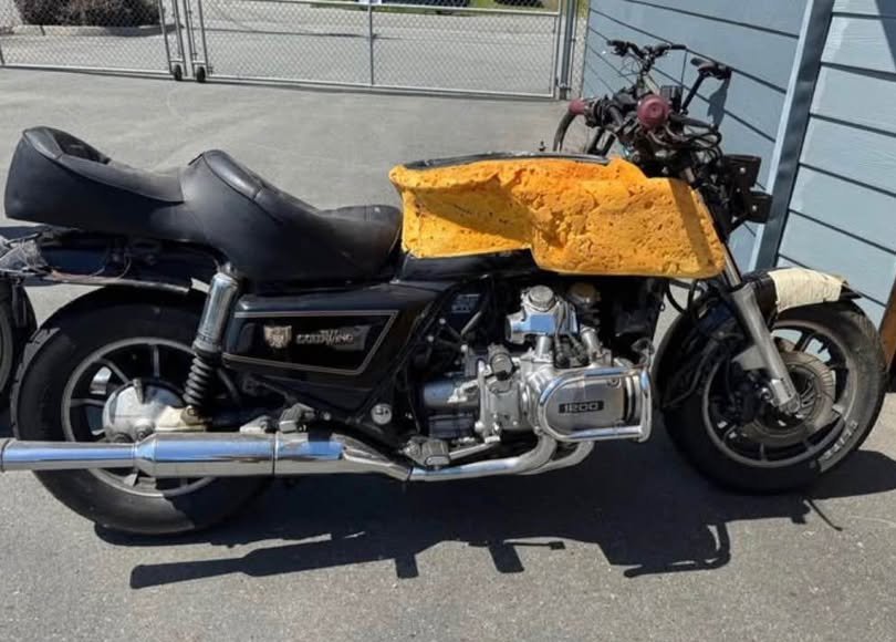 TotalMotorcycle's tweet photo. Ahhh, what did this owner do to the gas tank of his Gold Wing here? https://t.co/Lx2niOL40C