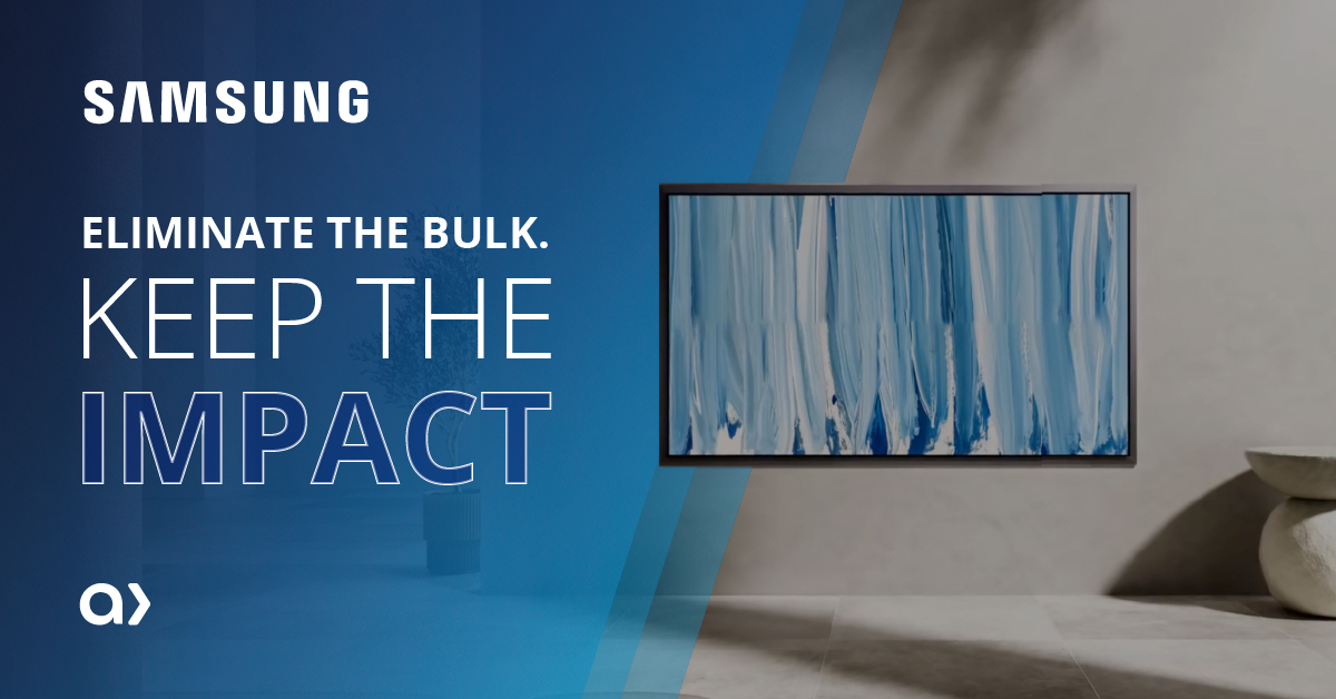AlmoProAV's tweet photo. 💎 Glare-free OLED visuals keep content looking its best, while the flush-mounted FloatLayer Design and refined bezel create a seamless, high-end aesthetic visitors notice. Deploy in any space to deliver a polished, luxury-inspired look.

Explore the display ⟫ https://t.co/bu31iGuujH

#ProAV #DigitalSignage #Hospitality
