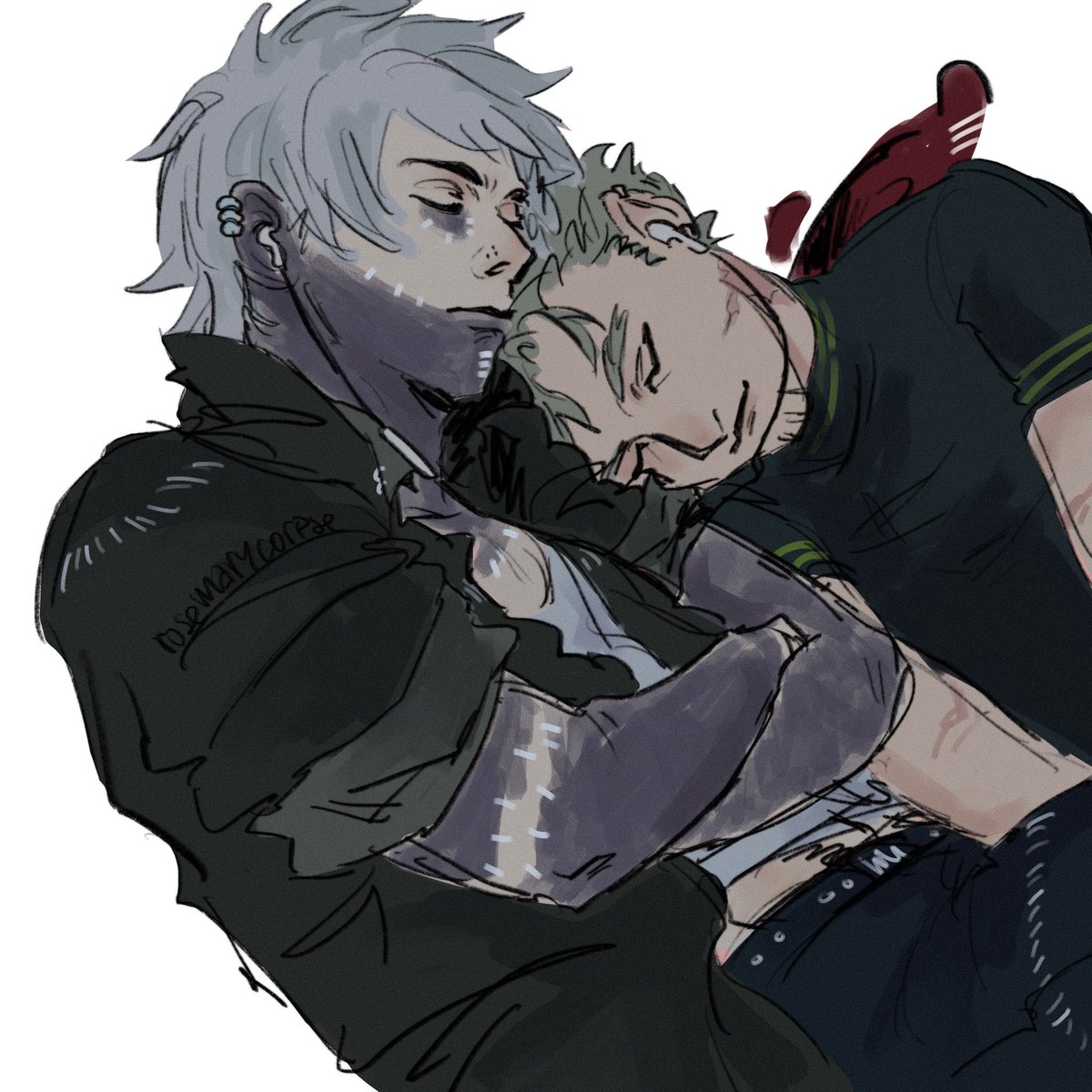 rosemarycorpse's tweet photo. pride month was 4 months ago guys cut it out #dabihawks https://t.co/2oLyFyP1xL