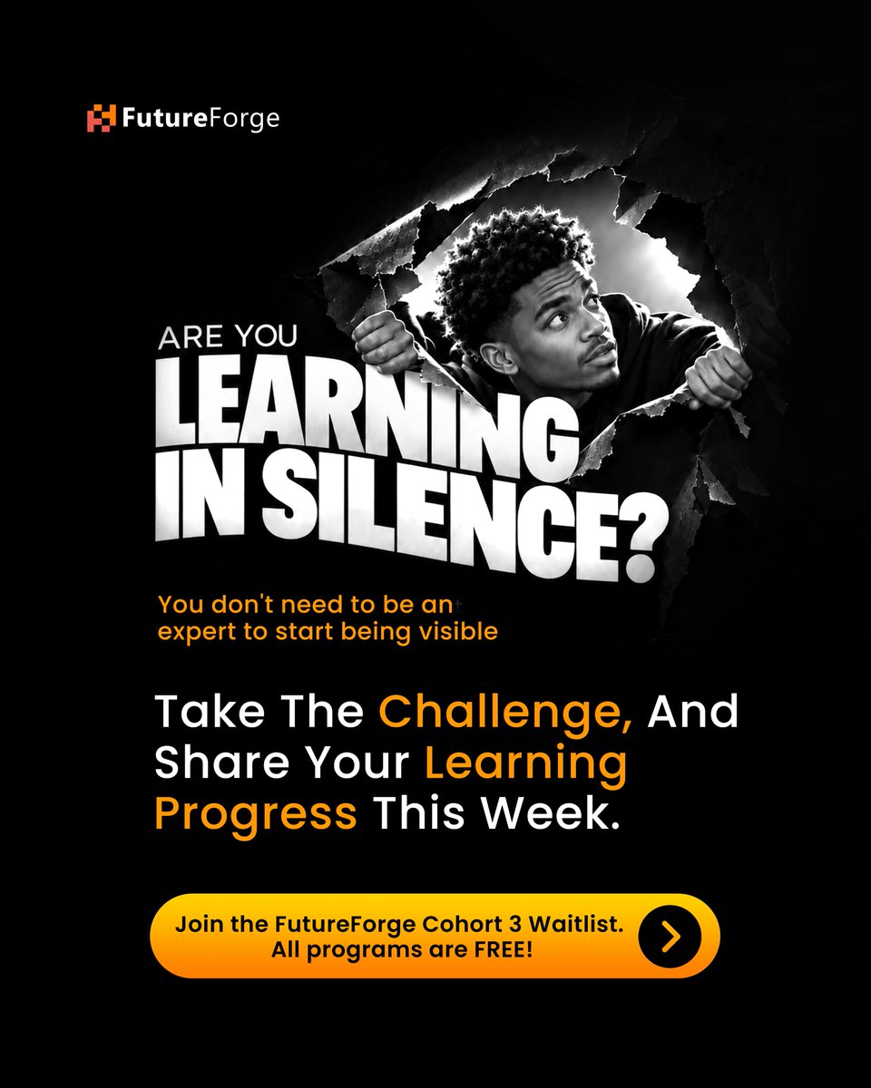 FutureforgeL's tweet photo. Another week to share what you're learning

Save a seat for Cohort 3: https://t.co/D0QMxsUSQS

#FutureForgeVisibilityActivity https://t.co/gEIKaBzjj7