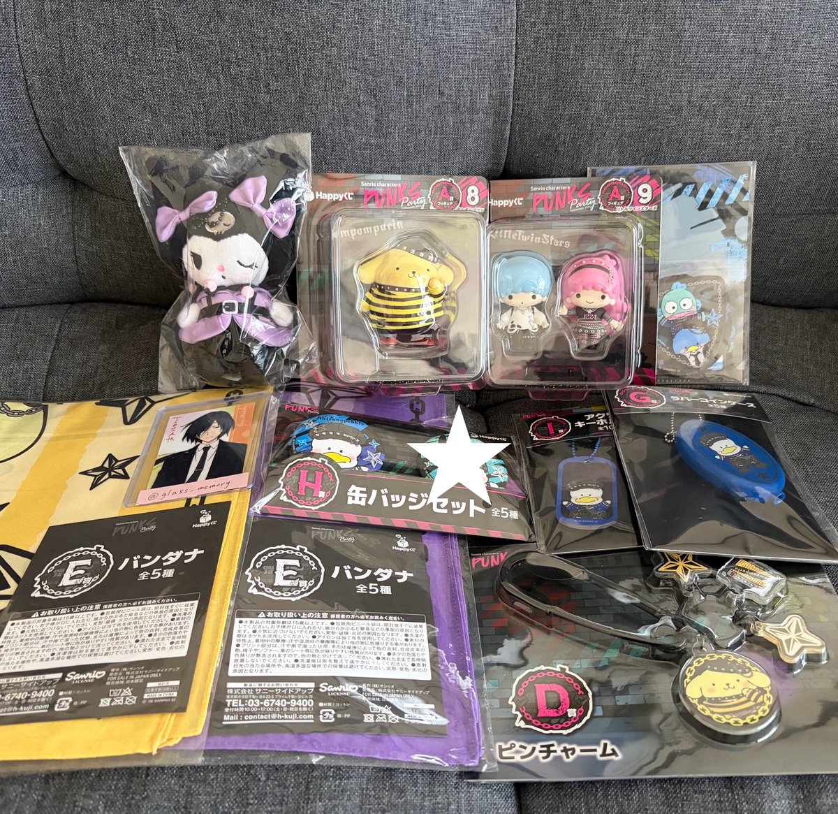 glass_memory's tweet photo. 求)最優先でポチャッコ、友人分シナモロール、タキシードサム、定価の順となっております。異種賞でも相談OKです。
ポチャッコC賞、D賞、G賞、I賞
特賞、ラスワン、フィギュアは土日都内(池袋、他応相談)手渡しのみ。
時間が経っており大変難しいかと思いますがお声掛けよろしくお願いいたします！ https://t.co/INw2AlYhGz