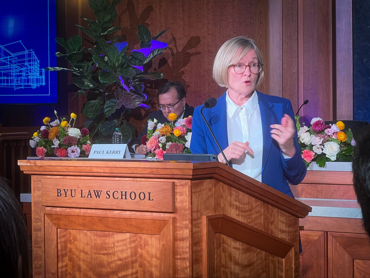 CHURCHinEU's tweet photo. “Our values are not a weakness; they are our strength.”
@McGuinnessEU, Special Envoy for the Promotion of #FoRB Outside the EU, called for stronger institutions, respect for every belief and none, and greater understanding across faiths at @iclrsorg's annual symposium. @BYULaw