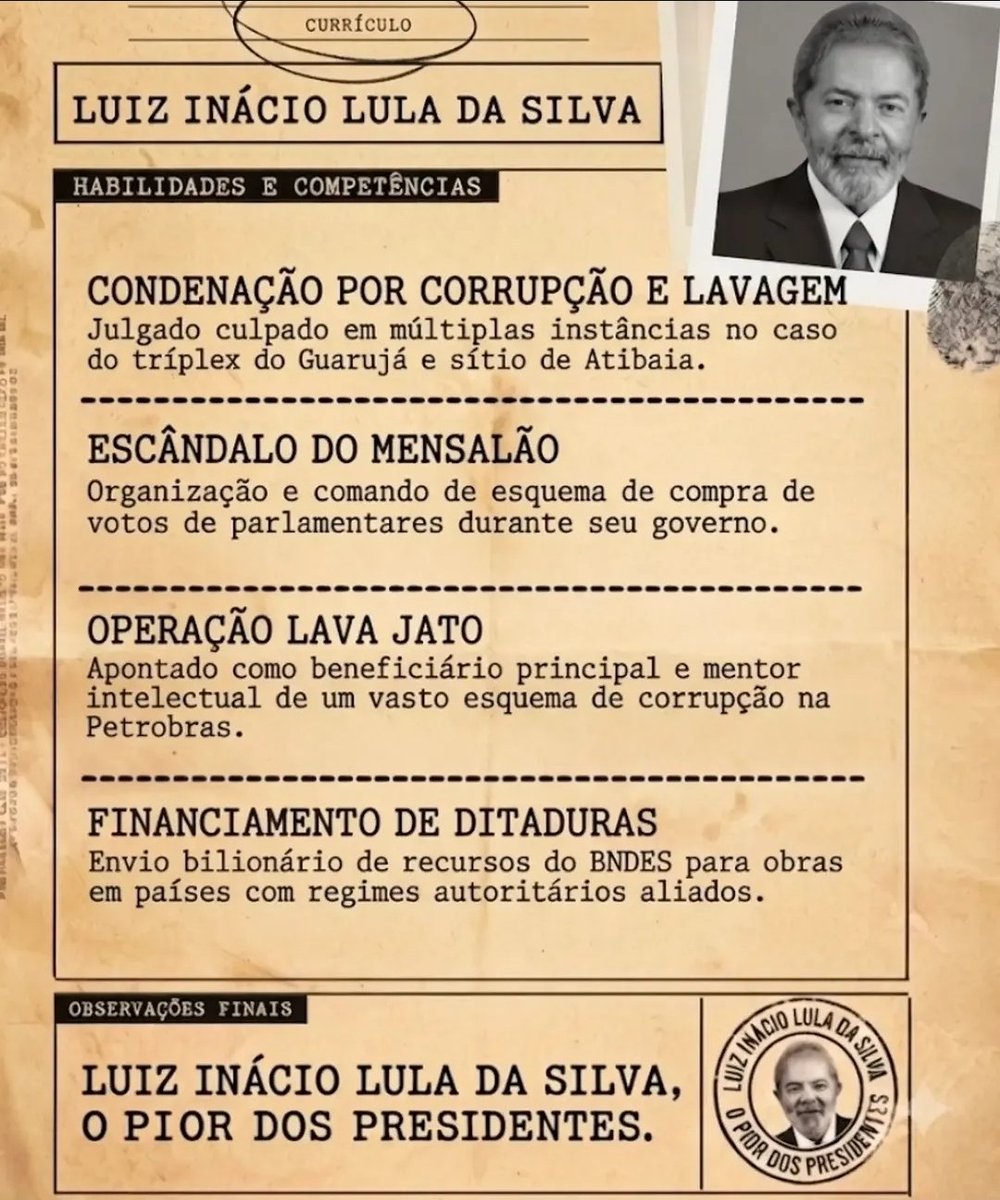 ALBERTOIANNUZZ6's tweet photo. 🚨AGORA: LULA coloca CURRÍCULO na Internet após derrota no 1º turno das eleições. https://t.co/nxrFSBohGa