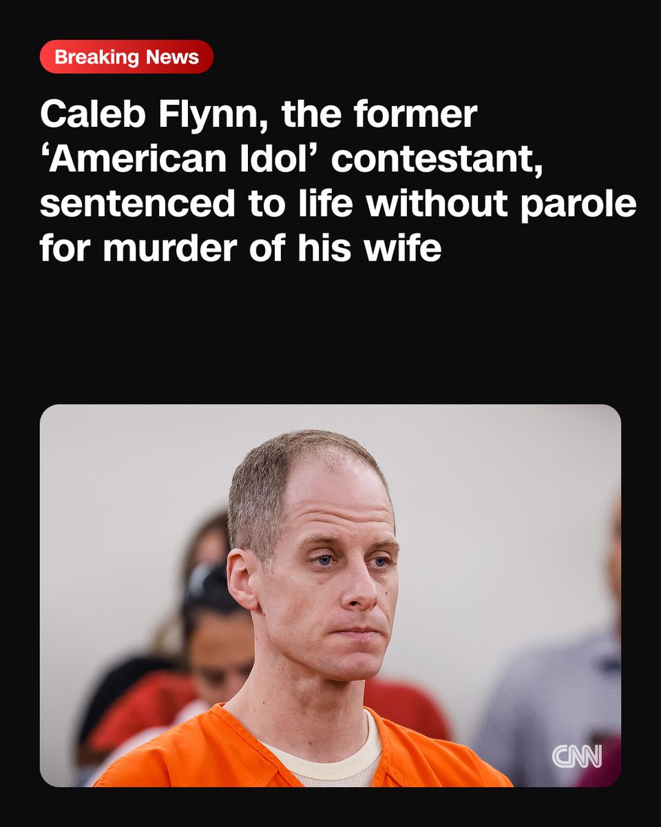 cnnbrk's tweet photo. An Ohio judge has sentenced Caleb Flynn to life in prison without the possibility of parole for the aggravated murder of his wife, Ashley. https://t.co/ZnqvUJ0khV https://t.co/AoD2hfuZ59