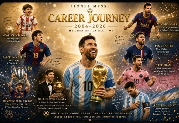 UEromaka44558's tweet photo. Happy Retirement, Leo!Dear Messi,From Newell’s boy to world champion, you gave football pure magic for over 20 years. Thank you for every goal, every trophy, and the 2022 World Cup dream.Enjoy your well-earned rest. You will always be the Greatest of All Time 🐐⚽🇦🇷. https://t.co/U8osqpDV3g