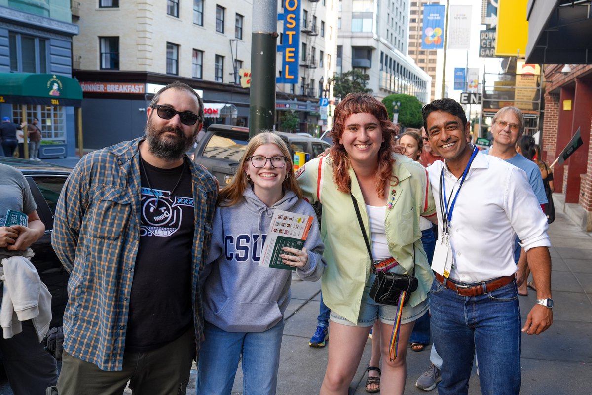 saikatc's tweet photo. The whole world is watching to see if California can pass Prop 40 and tax the wealth of billionaires. This weekend in SF, the Curran Theatre was packed for a rally with @BernieSanders and @RoKhanna. If California can go up against the billionaires and win, the nation and world will follow. Vote YES on Prop 40 and NO on Prop 41 and Prop 42!