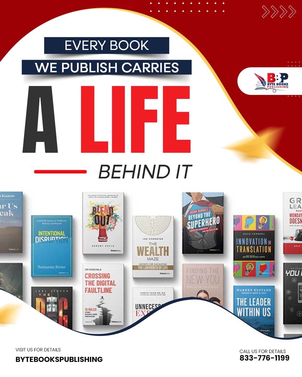bbpusaagency's tweet photo. Behind every manuscript is a decision to keep going when it would have been easier to stop. That is what we choose to publish.

Let's build your brand together. Visit https://t.co/DoQnKHrS4H or call (833) 776-1199.

#ByteBooksPublishing #AuthorFirst https://t.co/NdisD3T7bp