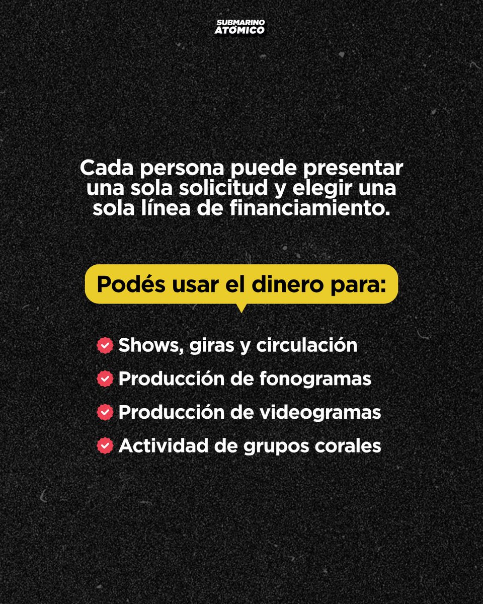 submarinoatomic's tweet photo. Si tenés un proyecto musical, esta noticia te puede interesar. 👀

El INAMU abrió su Convocatoria Anual de Fomento 2026, con aportes económicos para distintos proyectos y actividades musicales.

📌 La postulación está abierta hasta el 15 de octubre. https://t.co/ou99zXq1EW