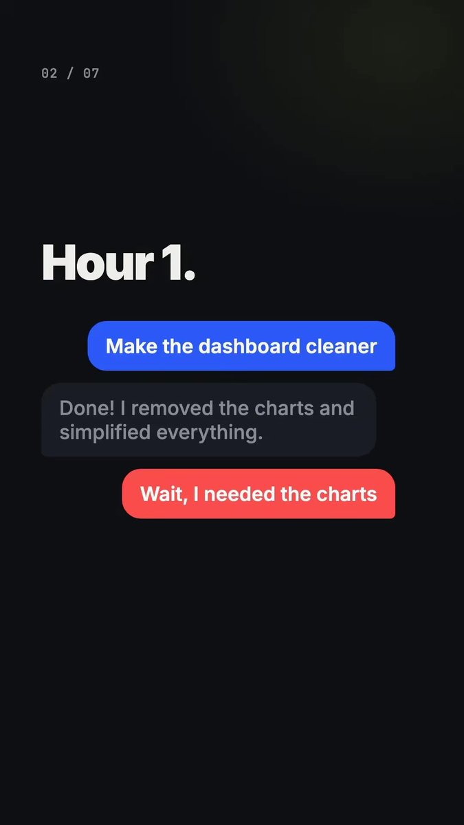 intentdocs's tweet photo. Three hours vibe coding and you're still explaining what ‘cleaner’ means. The problems isn't the Al - it's that you never decided what done looks like. I'm building in intentdocs to fix that. If you’re intrigued, join the waitlist at https://t.co/oXuB6UhnE2 #buildinpublic #vibecoding #Alcoding #indiehacker