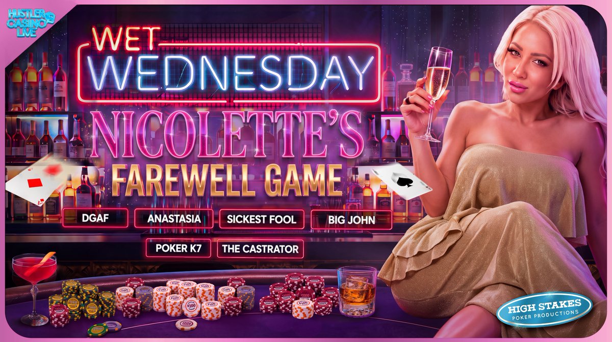 DGAFPokerPlayer's tweet photo. 🚨THIS WEDNESDAY🚨
@HCLPokerShow 

🍺Get your drinks ready!🍺

GAME TIME: 5 PM⏰

🥵We are running it back...🥵

Nicolette's Farewell Game‼️
@Nicolette_Shea https://t.co/0iR89KNOPi