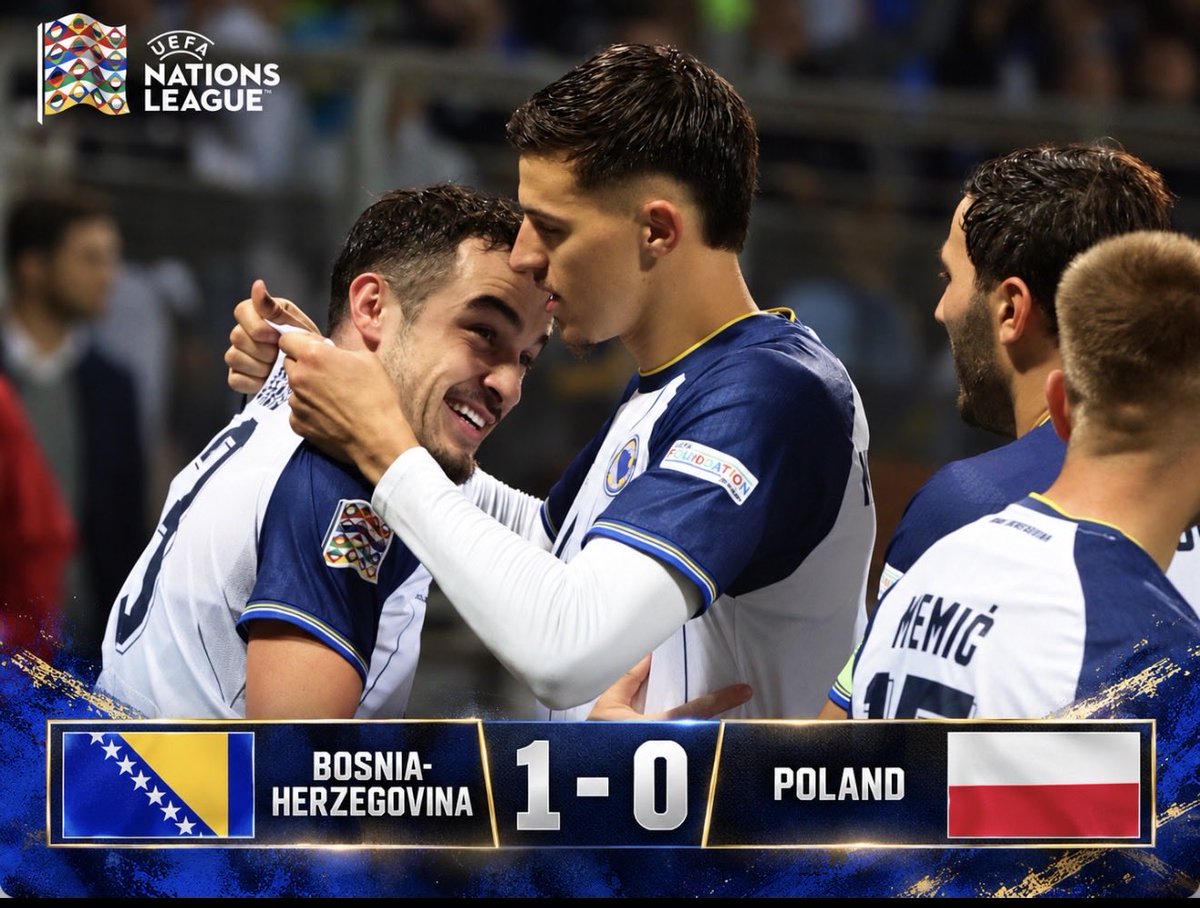 BosniaNTBall's tweet photo. BOSNIA-HERZEGOVINA WIN 1-0 AGAINST POLAND. BIG 3 POINTS FOR US! #BIHPOL 🇧🇦🇵🇱 https://t.co/6BQ3jDOet0