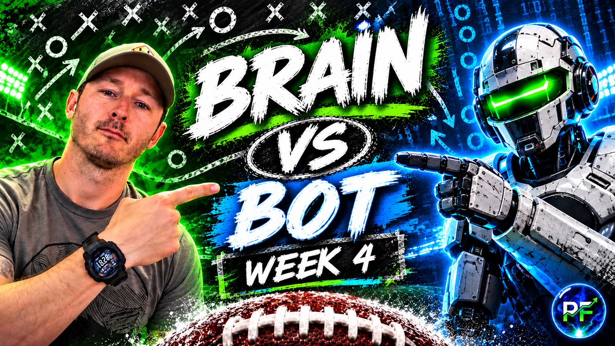 PredFantasy's tweet photo. How’s Fling doing against the Bots?

.@FantasyFling’s Week 4 Cash Lineup Review in the comments. ⬇️ https://t.co/mJXpBnfn7w