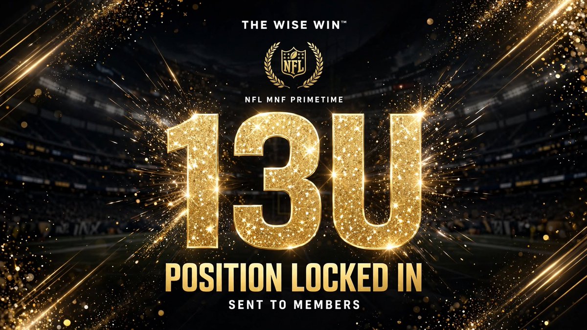THEWISEWINtm's tweet photo. Yeah that's right -- 13u TRUE conviction, not a chase. I don't chase.

Haven't gone 13u this season, only 10u and all 10u's have won.

Play is on the site now -- you can grab it and it'll automatically be sent to your email. Sign up for SNF and you get today's MLB as well.

Got to step out right now, but I'll be back in time for Primetime. Talk to you all later.