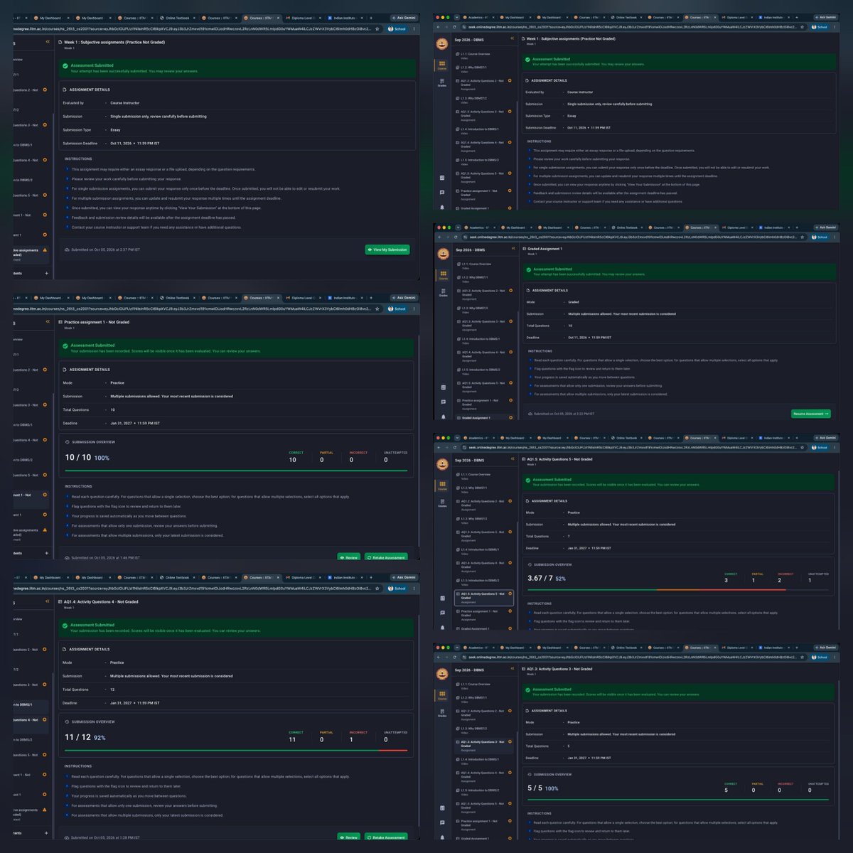 _Nipun_Pandey_'s tweet photo. Day 38 📚

A productive study day:
• DBMS — continued modules &amp; revised key concepts
• System Commands — practiced Linux commands
• DSA — studied time &amp; space complexity
• Completed and submitted multiple practice/assignment questions.

#StudyLog #DBMS #DSA #Linux https://t.co/PGvUxPCHvr