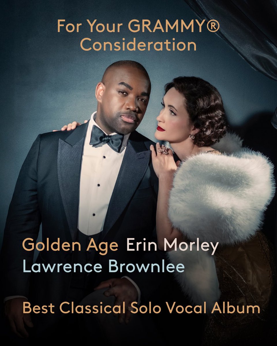 morley_erin's tweet photo. Dear members of the Recording Academy, we would be so very honored if you would consider ���GOLDEN AGE🌟 for Best Classical Solo Vocal Album. 

We’re endlessly grateful for the opportunity we had to bring this album to life!
@PENTATONEmusic @Brownleetenor

🎨 Your Artist Media https://t.co/NAkk4r8yoT