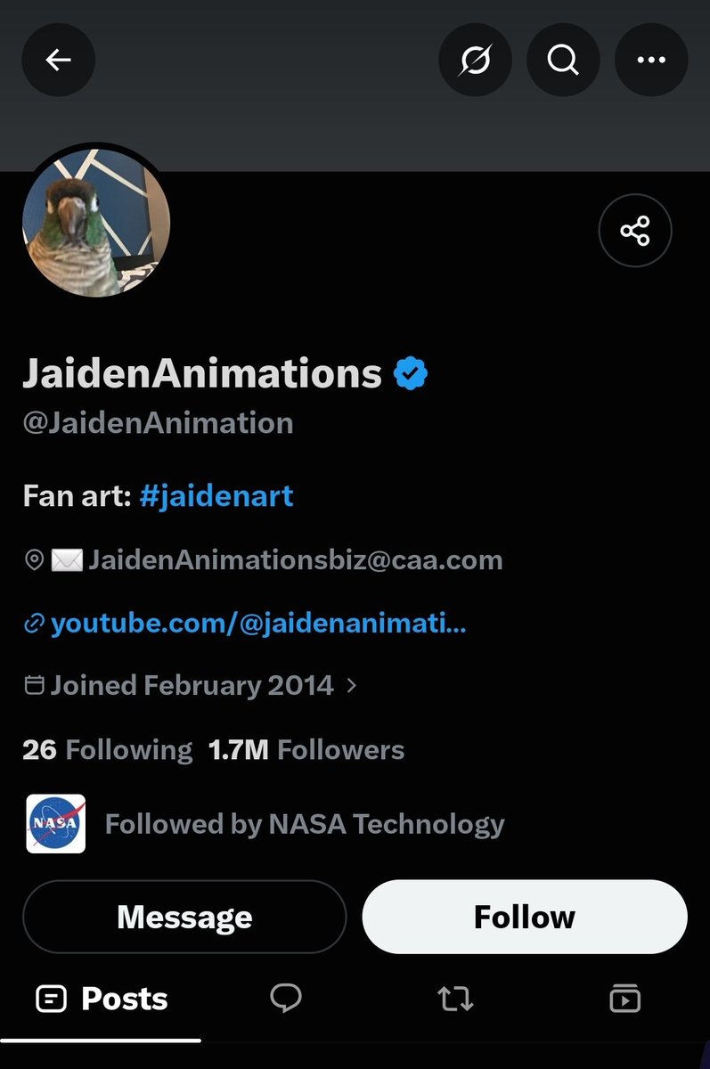 THEirishdude2's tweet photo. why does NASA technology follow Jaidenanimations https://t.co/4hGuAkJDts