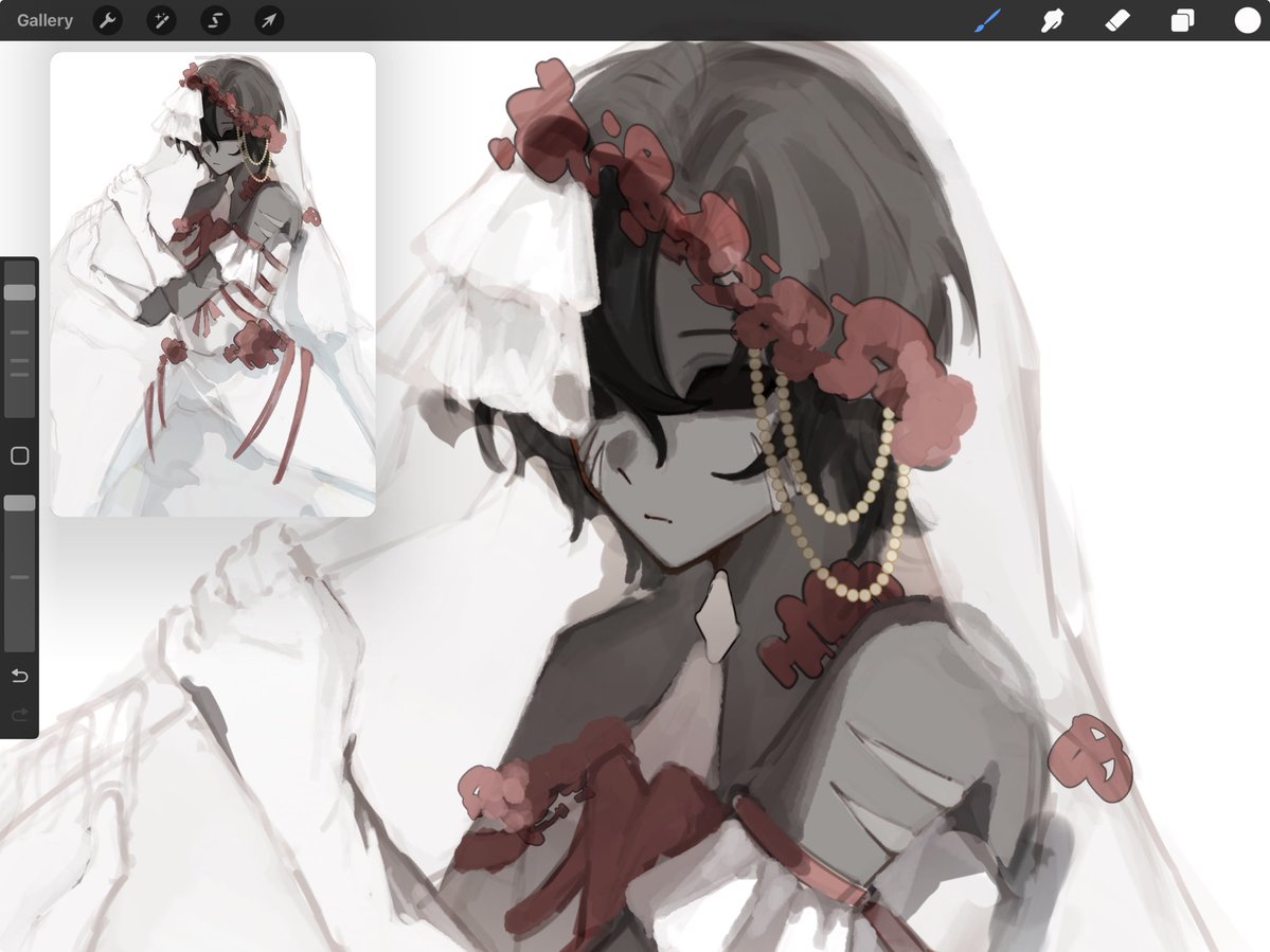 ADeadGuy_'s tweet photo. [WIP] got this obsession with drawing Grox as a bride  (ᵕ,•ᴗ•) https://t.co/0zEd7Rs2Rp