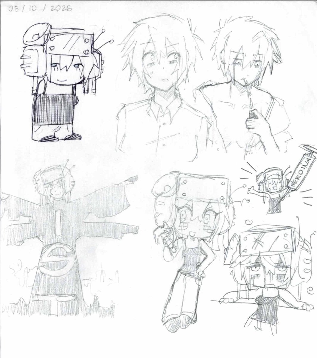 rysiuposting's tweet photo. Remembered I have a scanner! Hello school doodle dump! #Yesss 

I'm gonna scan my 2025 notebook later, be prepared... https://t.co/XT0jAJfFtW
