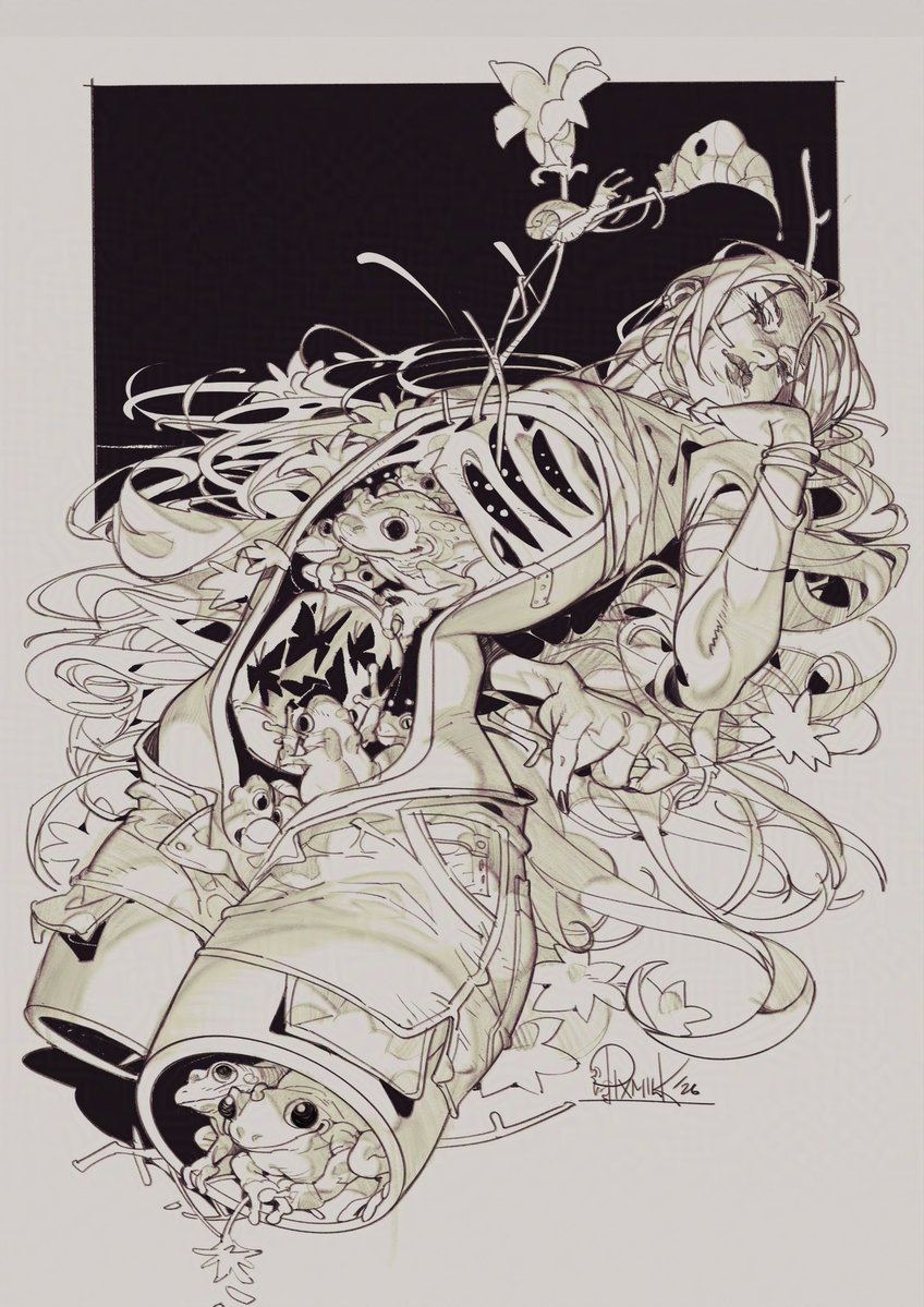 pixmilk's tweet photo. Butterflies in the stomach 🦋🦋🐸🦋
 
Third one in my Autumn graphic series.

#drawtober #inktober https://t.co/bD8WhuOVSh