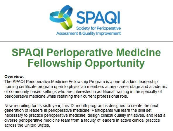 SPAQIedu's tweet photo. ANNOUNCING: applications are open for the premier perioperative medicine educational and leadership certificate program!

See more information here: https://t.co/3XFfvmxKJ5 https://t.co/62qciaxBRP