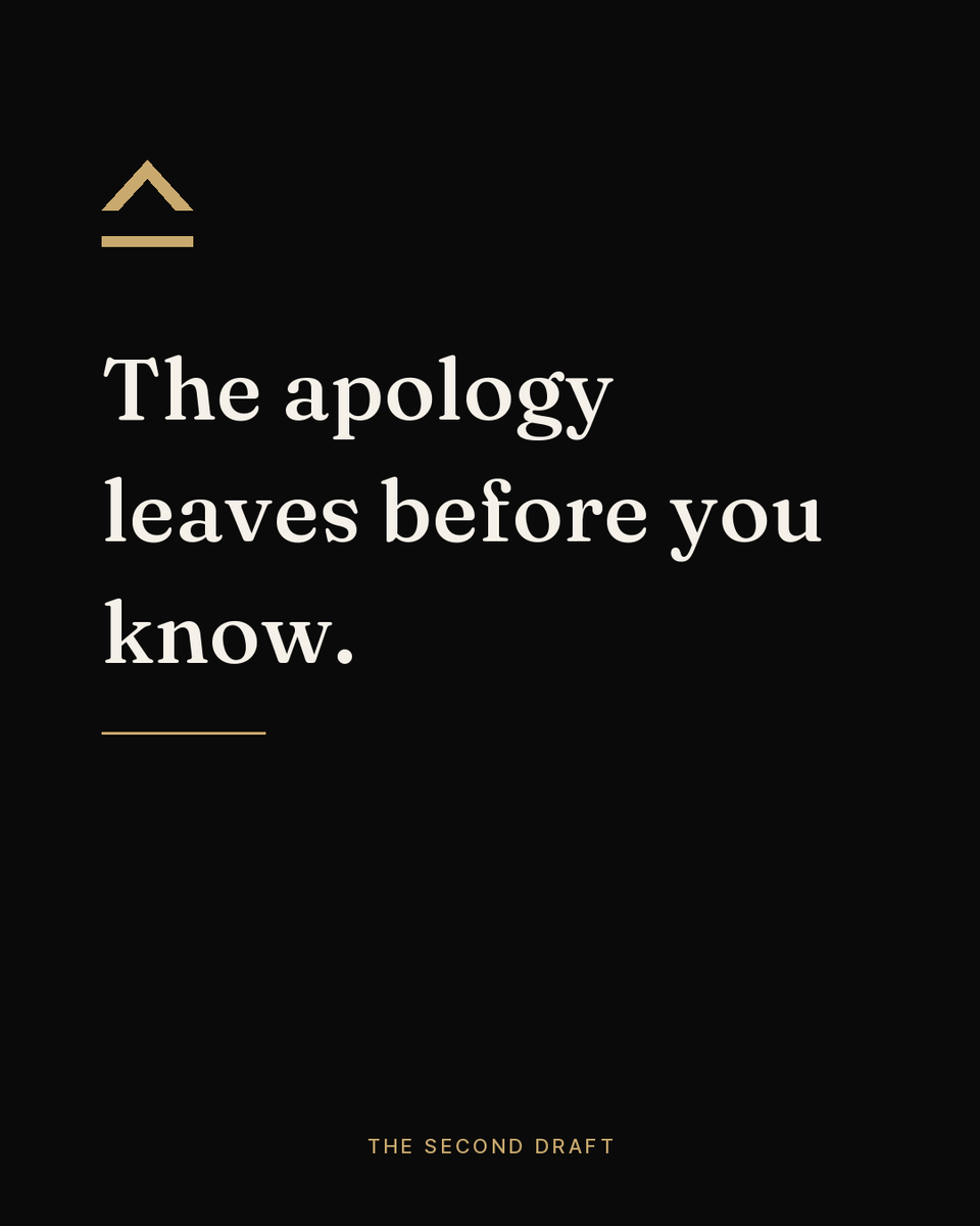 MoNaboulsi's tweet photo. The apology leaves your mouth before you know whether you did anything wrong.

One version says “sorry” to end the tension. The other waits long enough to know if there is anything to apologize for.

The first one was not a decision. It was the draft, already written, reading itself out loud.
