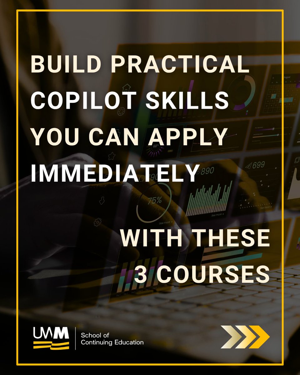 UWMContinuingEd's tweet photo. Build practical Copilot skills you can apply immediately, from writing effective prompts to designing AI-enhanced workflows with three live online courses. 

Unlock the full power of Copilot. Register today! https://t.co/srC3BE34U9 https://t.co/7LF5GcZoxL