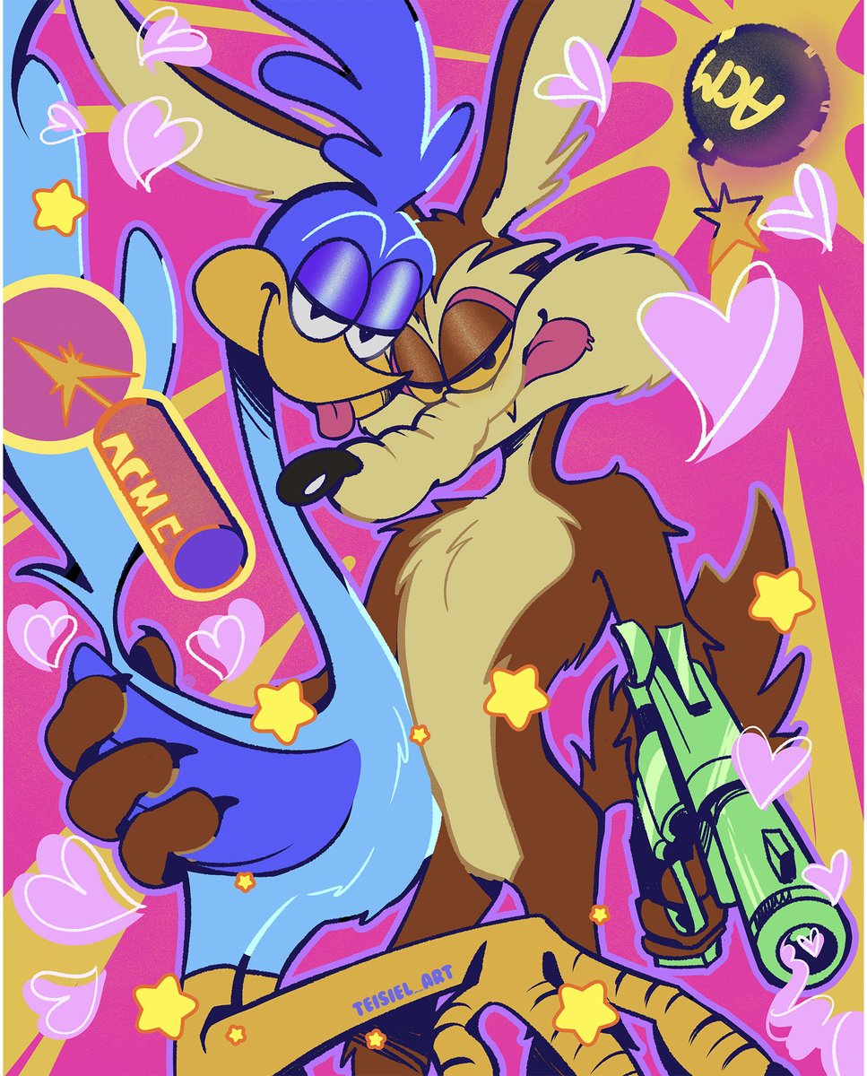 Taisho_shu's tweet photo. New  print available on INPRNT !! :3 💘💘💘💘
Wile E. Coyote and Road Runner 💖💖💖💖
https://t.co/OC2o2T8ZMs

#roadrunner #WileECoyote #Wilerunner #roadrage #coyotevsacme https://t.co/AfJ9QbpJsi
