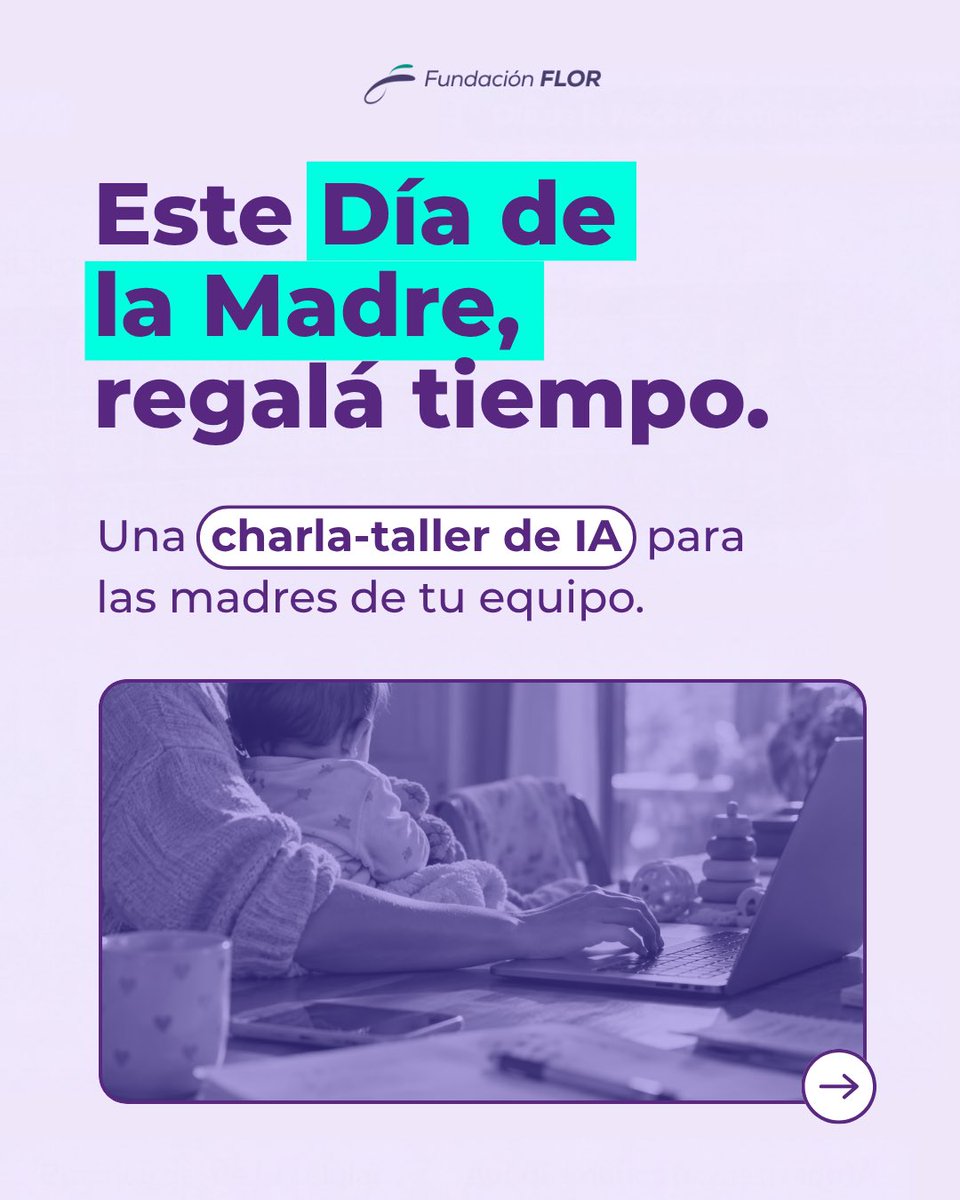 FundacionFLOR's tweet photo. Este Día de la Madre, hay algo que puede hacer una diferencia real: regalar herramientas para recuperar tiempo.

La inteligencia artificial puede ayudar a organizar, anticipar, resolver y simplificar muchas de esas tareas que sostienen la vida cotidiana y que, muchas veces, recaen de manera desigual.

Sigue👇