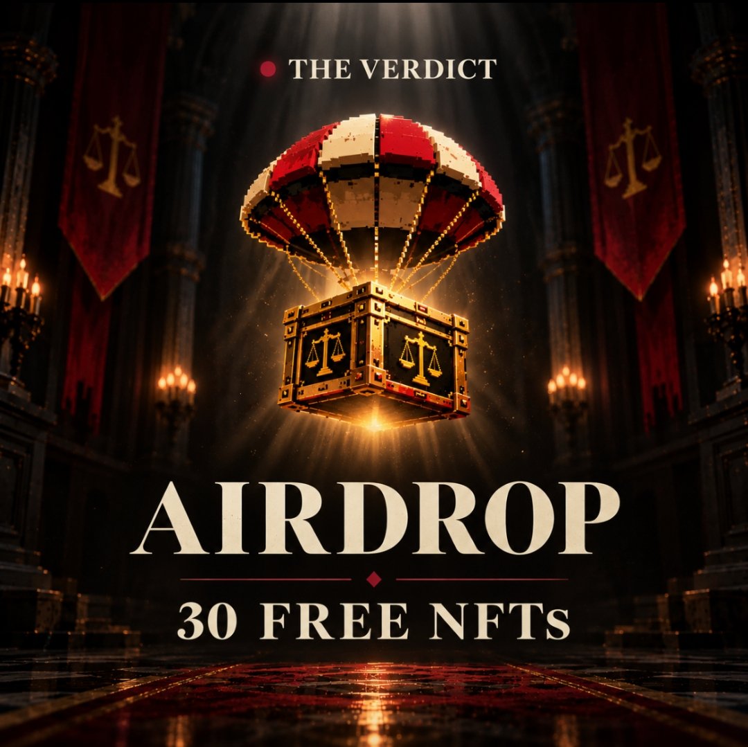 TheVerdictNFT's tweet photo. 30 wallets. 30 free NFTs.

The Verdict Giveaway is now open.

To enter:
• Follow @TheVerdictNFT 
• Like + RT
• Drop your wallet below

30 winners will be selected.

Your file could be next. https://t.co/oENLjmMUVo