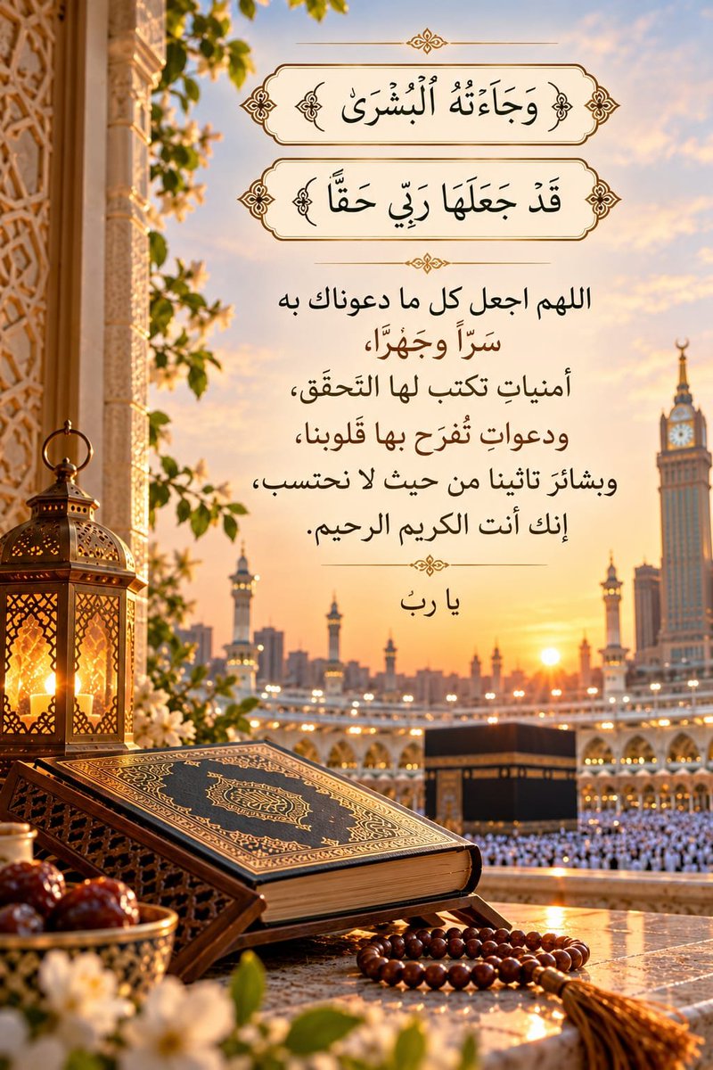 HelabiKhaled's tweet photo. ﴿ وَجَاءَتْهُ الْبُشْرَىٰ ﴾
﴿ قَدْ جَعَلَهَا رَبِّي حَقًّا ﴾

> اللهم اجعل كل ما دعوناك به سرًّا وجهرًا، أمنياتٍ تكتب لها التحقّق، ودعواتٍ تُفرح بها قلوبنا، وبشائرَ تأتينا من حيث لا نحتسب، إنك أنت الكريم الرحيم. 🤲🏻

🤍يا ربّ🤍 يا ربّ🤍يا ربّ🤍 https://t.co/PLJl5WPFCw