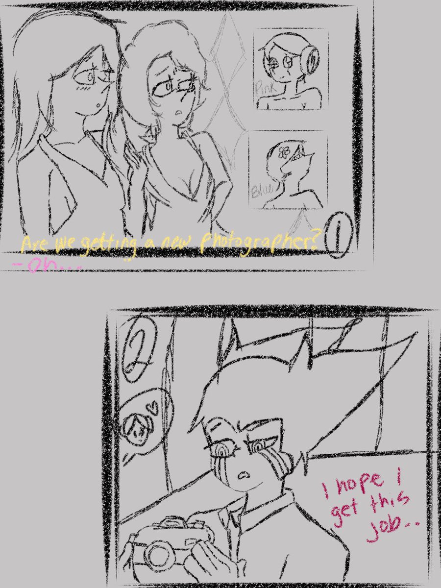 spinearlboat's tweet photo. What if all the pearls were models of a perfume company that blue diamond owns? And spinel becomes the photographer￼.
Lmao so sorry I’m very delusional.
Yp: are we getting a new photographer?
Pp:oh?
S:I hope I get this job.
#stevenuniverseau #pinkpearl #yellowpearl #spinel #bluediamond