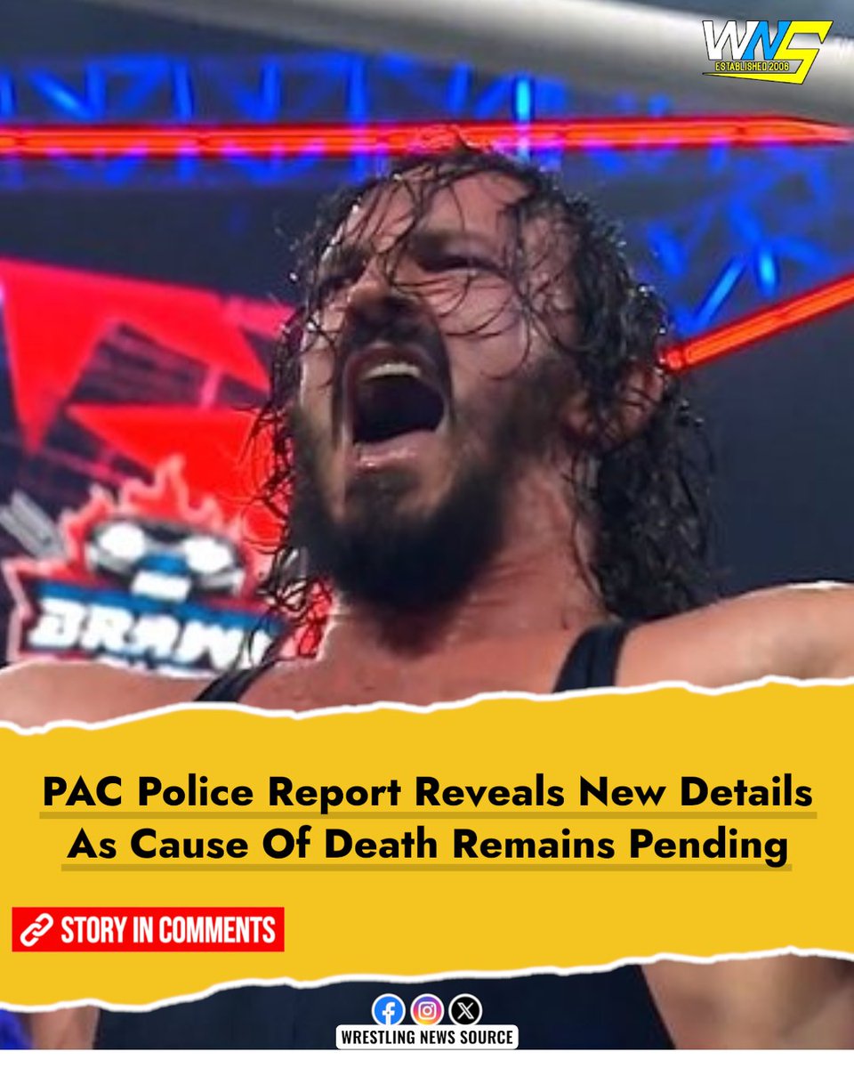 WNSource's tweet photo. New details have emerged about PAC’s planned journey home to the United Kingdom before his tragic passing.

Read more @ WNS: https://t.co/HlH3b3L8Gq #WWE  #AEW https://t.co/uYTVfiGPym