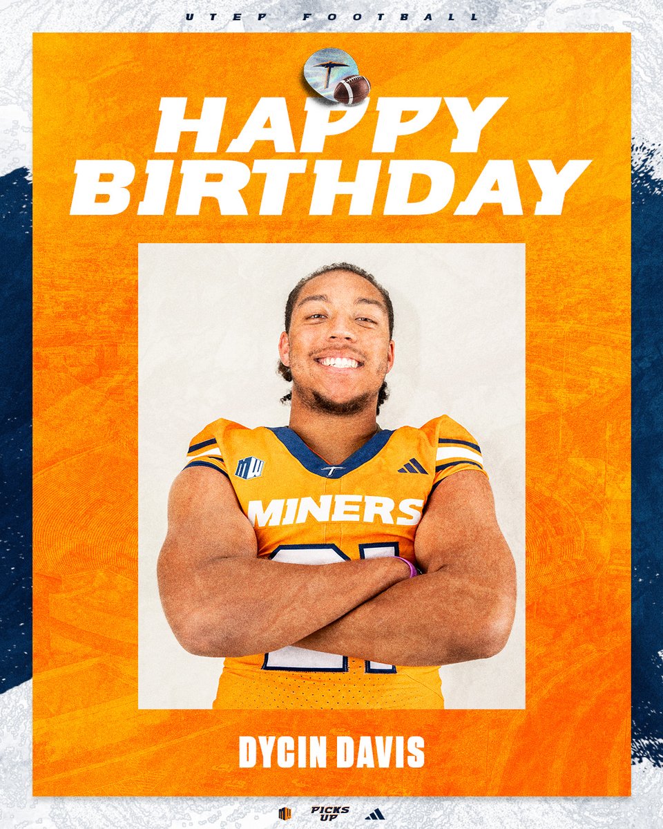 UTEPFB's tweet photo. Happy birthday to Defensive End, Dycin Davis‼️⛏️

#PicksUp | #WinTheWest @davis_dycin https://t.co/ryVEOxqRSW