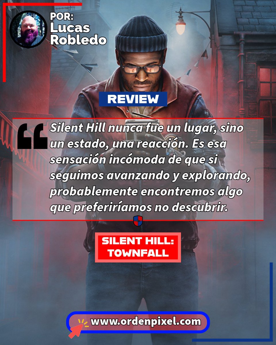 OrdenPixel's tweet photo. ✏️#Review Silent Hill: Townfall

😱El título de @_ScreenBurn apuesta por la metáfora antes que por lo explícito y confirma que el miedo de la saga nace de la culpa de sus protagonistas, no de un pueblo en particular.

👇La review acá👇

https://t.co/QklAzg2glQ

#SilentHill https://t.co/1Yti8GyQP9