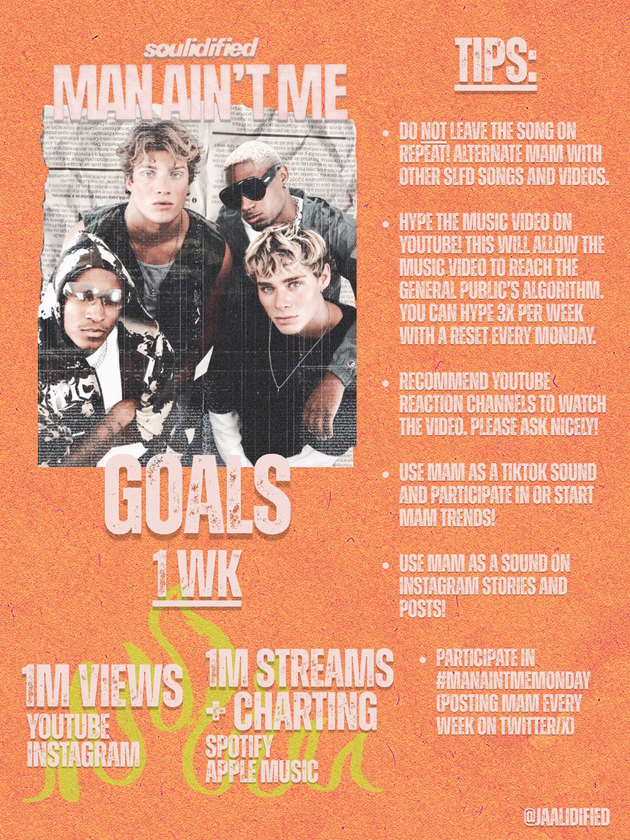 jaalidified's tweet photo. SOULDIERS! 🍪⭐️ We are almost to our goals! Keep streaming! Here’s how you can help! 💫

#Soulidified #MAM #ManAintMe #ManAintMeMonday https://t.co/BJnPxY42ZJ