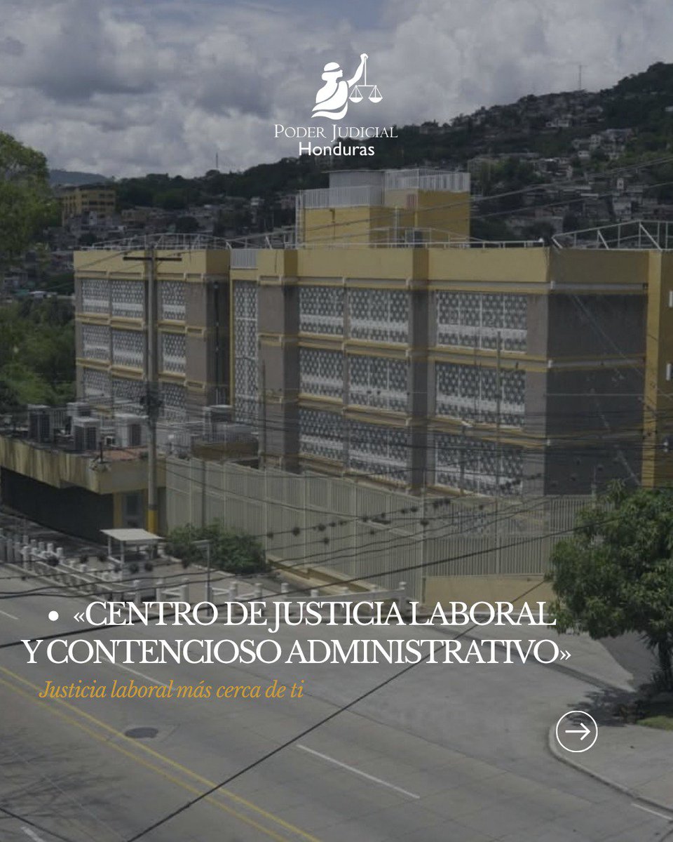 PJdeHonduras's tweet photo. ⚖️ Centro de Justicia Laboral: un nuevo espacio para acercar la justicia a la ciudadanía.

A partir del 12 de octubre, inicia la atención en el nuevo Centro de Justicia Laboral y Contencioso Administrativo, ubicado en Avenida La Paz, frente a la antigua Embajada Americana.

📌 En esta nueva sede brindarán atención:
▪️ Corte de Apelaciones del Trabajo de Francisco Morazán. ▪️ Corte de Apelaciones de lo Contencioso Administrativo de Francisco Morazán.
▪️ Juzgado de Letras del Trabajo de Francisco Morazán.
▪️ Juzgado de Letras de lo Contencioso Administrativo de Francisco Morazán.

🕢 Horario de atención:
7:30 a. m. a 4:00 p. m.

Este traslado forma parte de un conjunto de acciones encaminadas a modernizar, fortalecer y hacer más eficiente la justicia laboral, procurando mejores condiciones para quienes administran justicia y para trabajadores, empleadores, abogados y demás usuarios.

Nuevos espacios para una justicia más cercana.

#PoderJudicialHN #CentroDeJusticiaLaboral #JusticiaCercana #ServicioDeJusticia