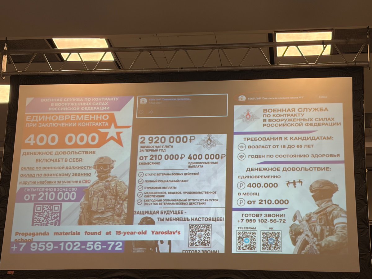 LT_OSCE's tweet photo. Findings from the recent #MoscowMechanism report on Russia’s treatment of 🇺🇦 children were presented at the #WarsawHDC side event. 
 
Independent experts concluded that Russia's systemic indoctrination &amp; militarization of 🇺🇦 children may amount to crimes against humanity. https://t.co/AjdZ6YUhxy