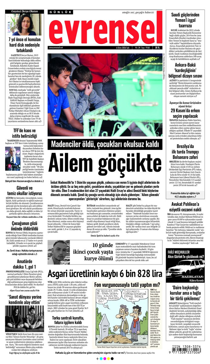 hakki_ozdal's tweet photo. Madenciler öldü, çocukları okulsuz kaldı

Ailem göçükte

İmbat Madencilik’te 1 Ekim’de yaşanan göçük, yalnızca can veren 5 işçinin değil ailelerinin de üstüne çöktü. 

En az beş evin geliri, çocukların okulu, yaşadıkları yer ve gelecek planları yerle bir oldu. 

Ölen 5 madenciden biri olan 37 yaşındaki Halit Ersay’ın ailesi Denizli’deki köylerine dönmek zorunda kaldı. Şimdi üç çocuğu servis olmadığı için okula gidemiyor. 

'Ailem güvende’ operasyonları ‘gösterişle’ sürerken, işçi ailelerinin durumu bu.
