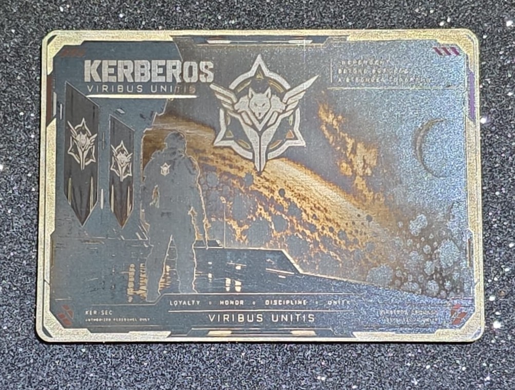DerorgaLaserAW's tweet photo. New Kerberos Orga Membercard

#Edelstahlkarte #EdelstahlCoins #stainlesssteel #Lasergravur #Shadowmoses #StarCitizen #organization #SciFiDesign #CustomCards #DesignInspiration #FanConvention #Stahlkunst #Handmade #GeekCulture #Sammlerstück #UniqueDesign https://t.co/GEFlPStmug