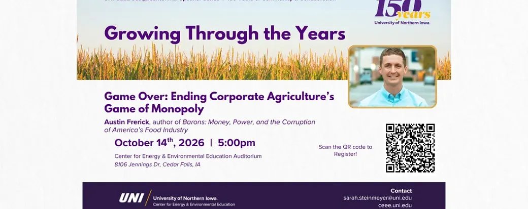 AustinFrerick's tweet photo. I'm excited to present Barons next Thursday at the University of Northern Iowa! 

It’s gonna be a whirlwind, and honestly, I can’t wait. The talk is at 6pm and open to the public, but come early because there’s going to be a food truck. https://t.co/C68XLDrkvH