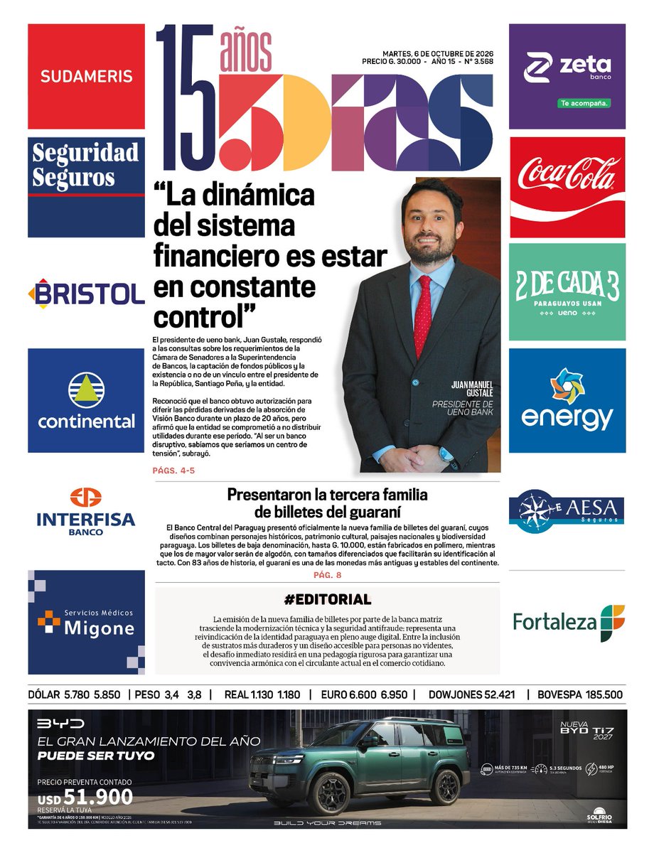 5DiasPy's tweet photo. Tapa del día         

 Edición 06/10/2026         

 #PasiónPorLosNegocios https://t.co/9uZjVcEWHK